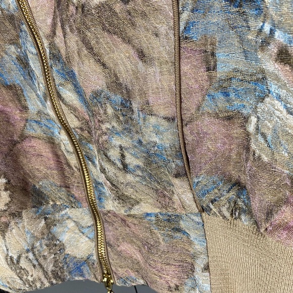 Amber Sakai Tapestry Bomber Jacket Floral Pastels Rare - Picture 8 of 11